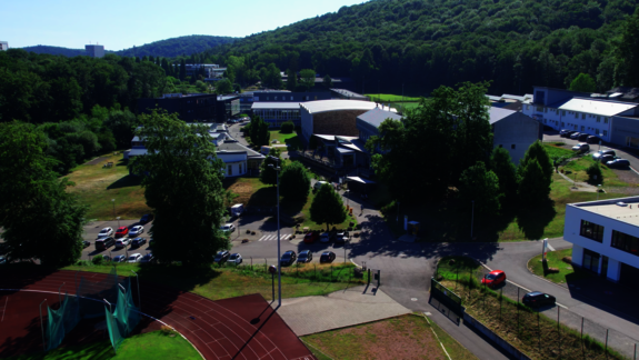 Ansicht des Sportcampus Saar aus der Vogelperspektive